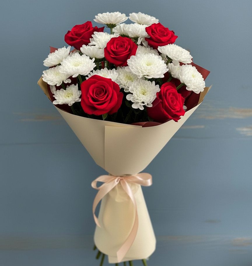 Букет цветов из: Розы и Хризантемы в Новозыбкове