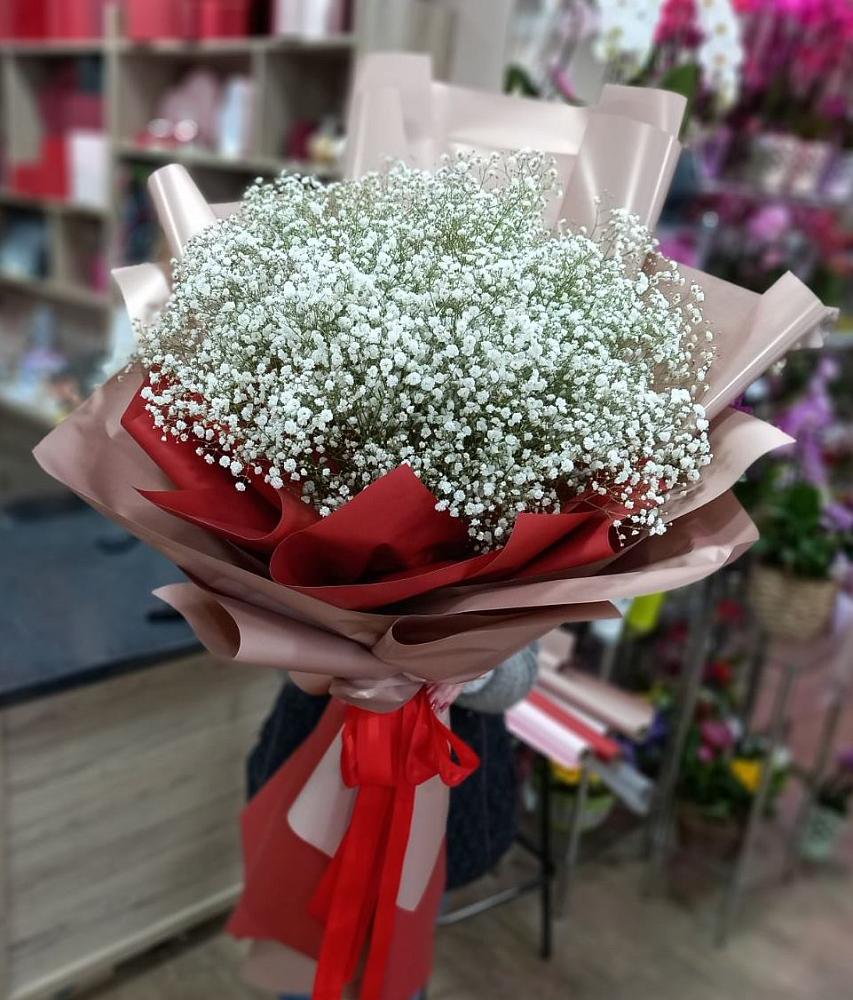 Букет Белые хлопья в Новозыбкове Букет цветов из: Гипсофила в Новозыбкове