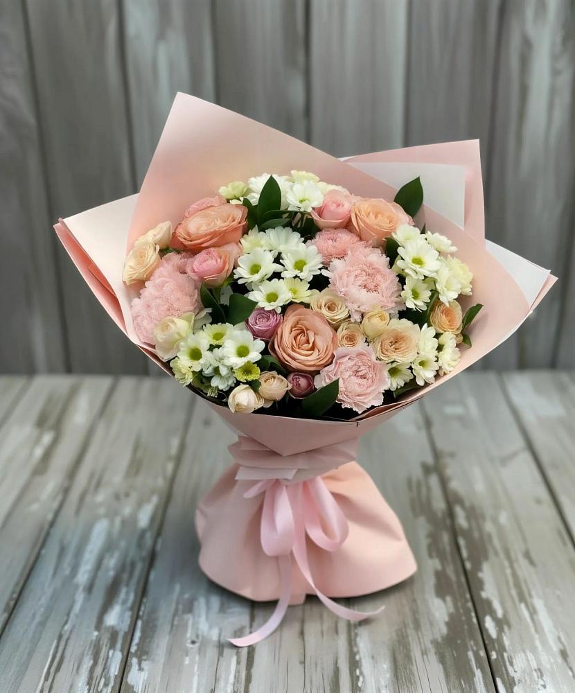 Букет цветов из: Гвоздики, Розы и Хризантемы в Новозыбкове