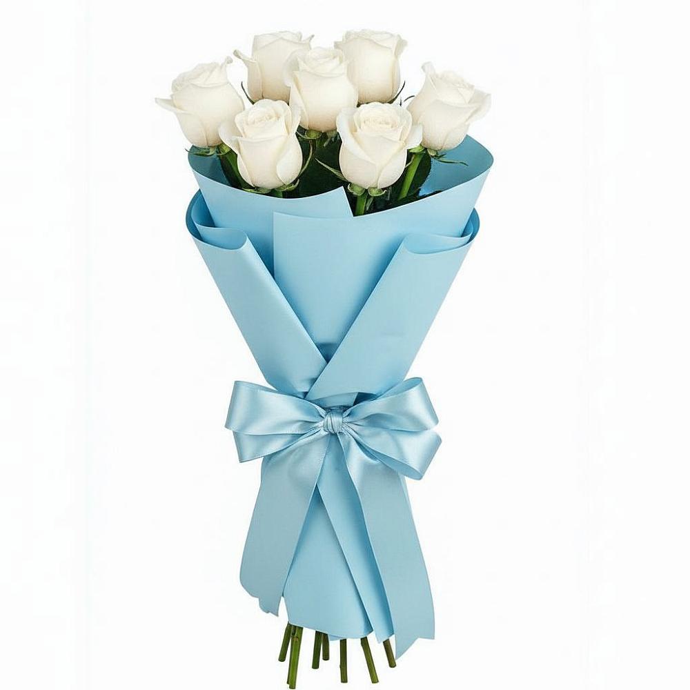 Букет 7 белых роз Проуд в Новозыбкове