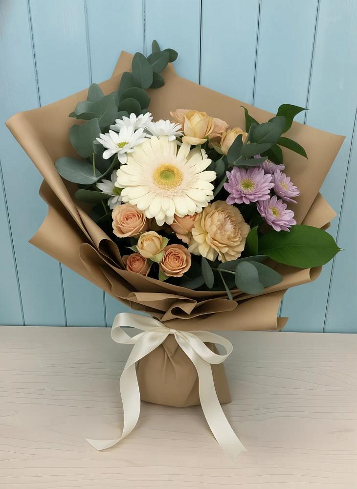 Букет цветов из: Герберы и Хризантемы в Новозыбкове
