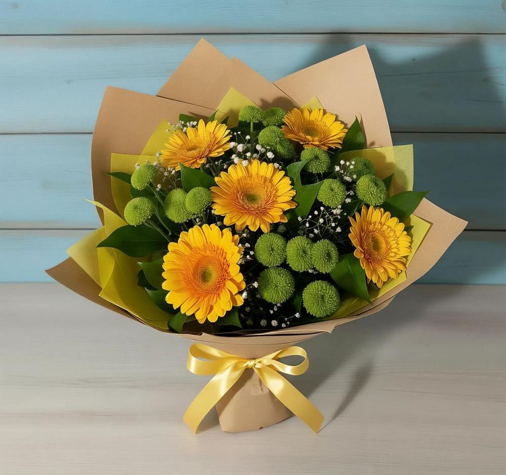 Букет цветов из: Герберы и Хризантемы в Новозыбкове