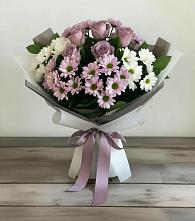 Букет цветов из:  Хризантемы и Розы в Новозыбкове