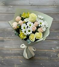 Букет цветов из:  Альстромерии, Розы и Хризантемы в Новозыбкове