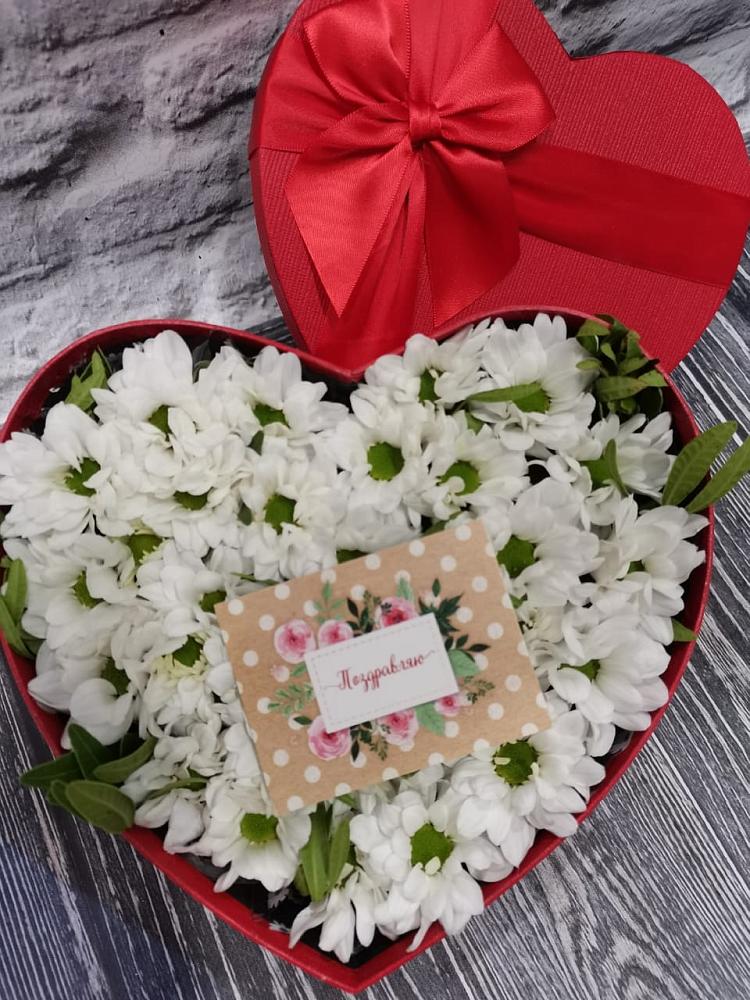 Цветочная композиция из Хризантемы в виде сердца в Новозыбкове